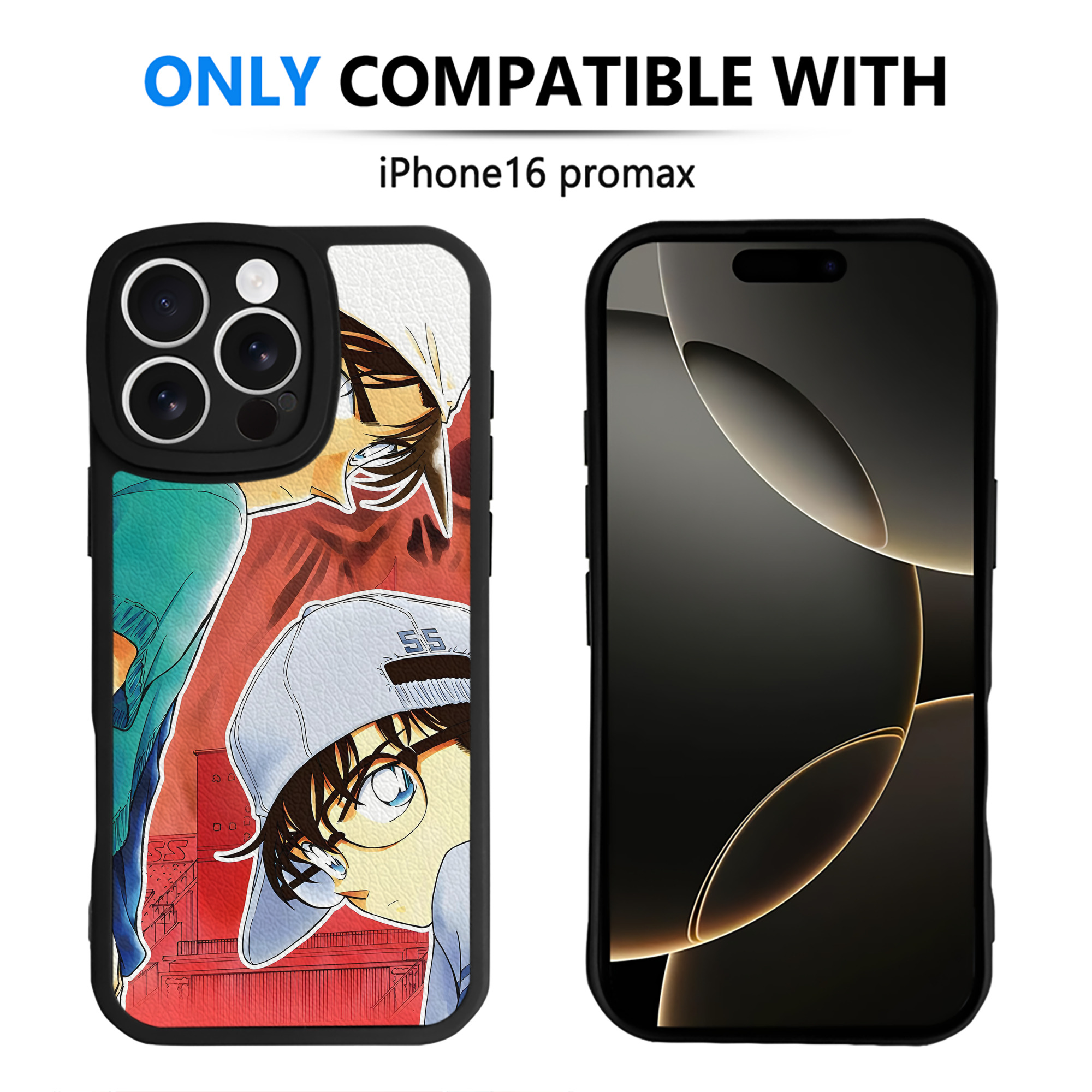 （画像用） 名探偵コナン Detective Conan 【iPhone 16シリーズ対応】シリコンスマホケース（レザー調） 材質：シリコン
